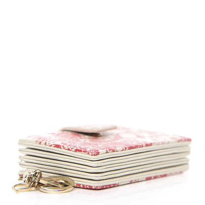 Christian Dior Calfskin Floral Print Lady Dior Gusseted Card Holder Latte Multicolor 4 of 7