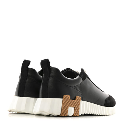 Hermes Goatskin Suede Goatskin Bouncing Sneakers 39 Black 5 of 12