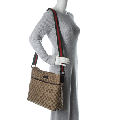 Gucci Monogram Web Medium Flat Messenger Bag Brown 2 of 7