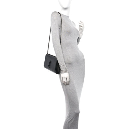 Saint Laurent Grain De Poudre Medium Classic Monogram Monochrome Kate Satchel Black 2 of 10