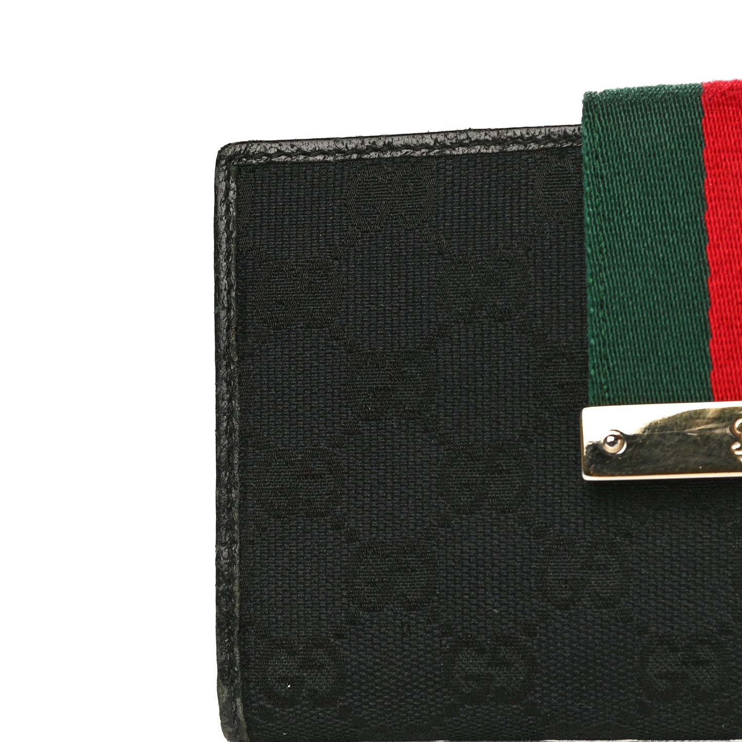 Monogram Grained Calfskin Ladies Web Continental Wallet Black