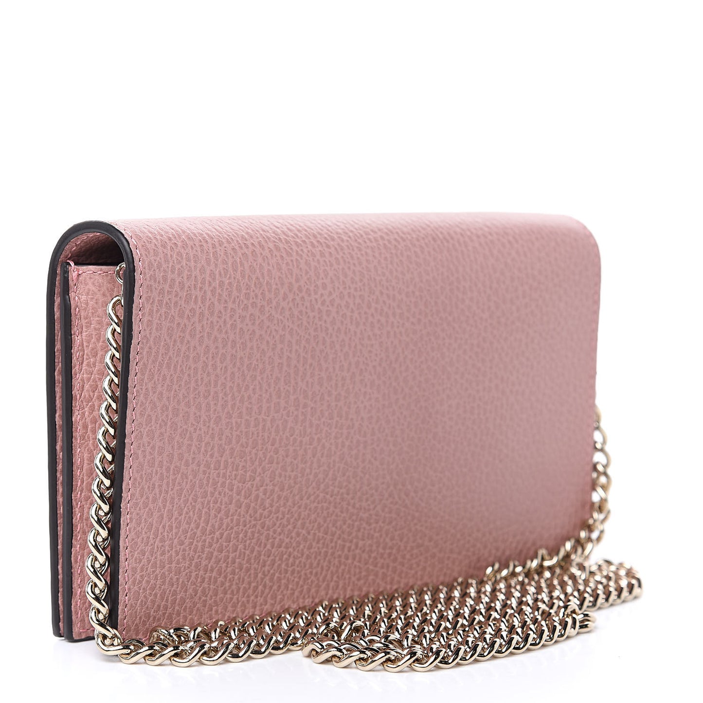 Dollar Calfskin Medium Betty Chain Wallet Soft Pink