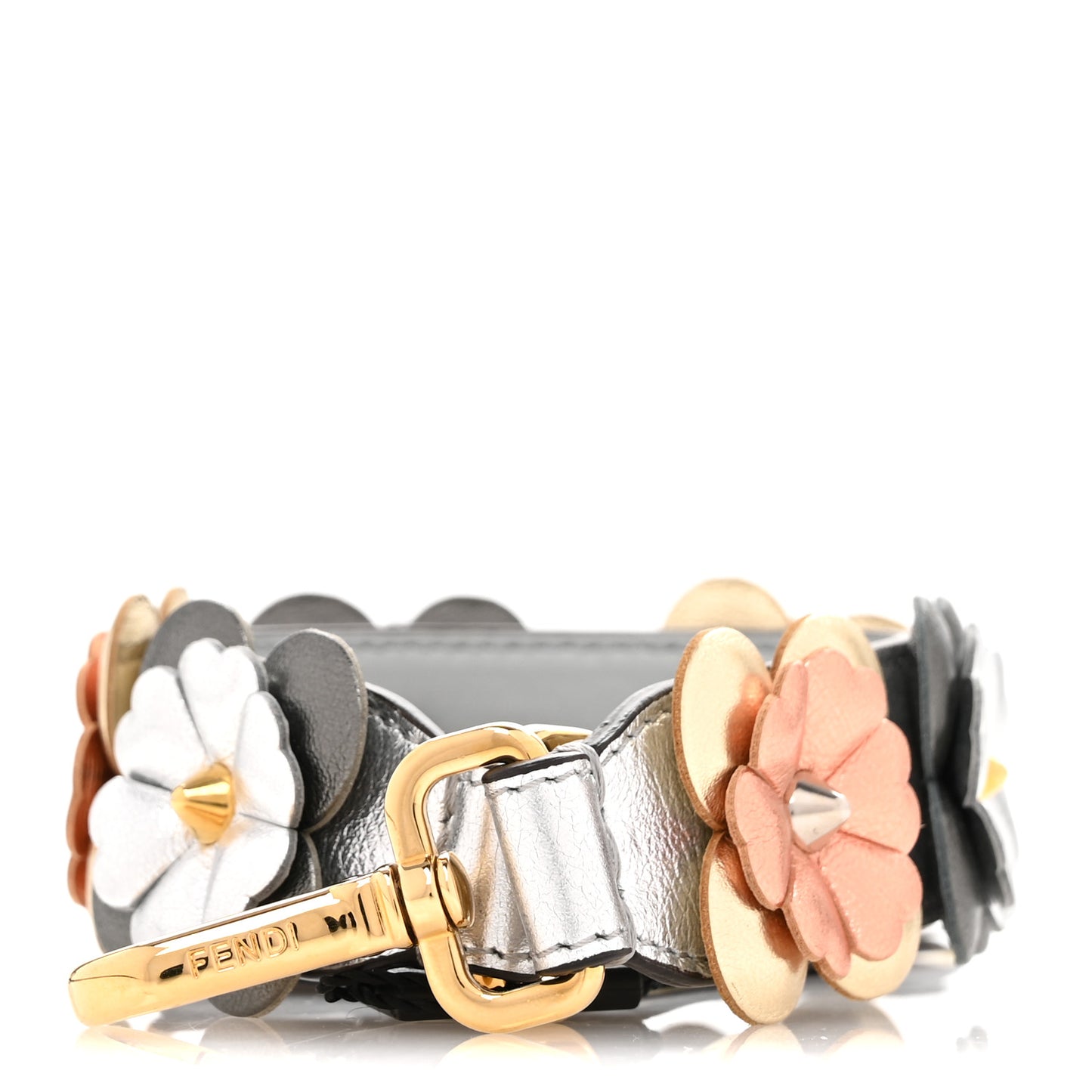 Vitello Catalan Mirror Flowerland Studded Mini Strap You Argento Multicolor