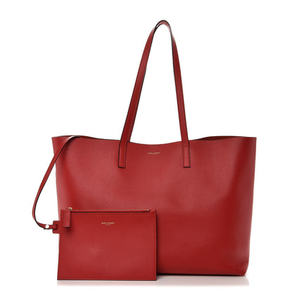 Saint Laurent Calfskin Large Shopping Tote Red 1 of 12