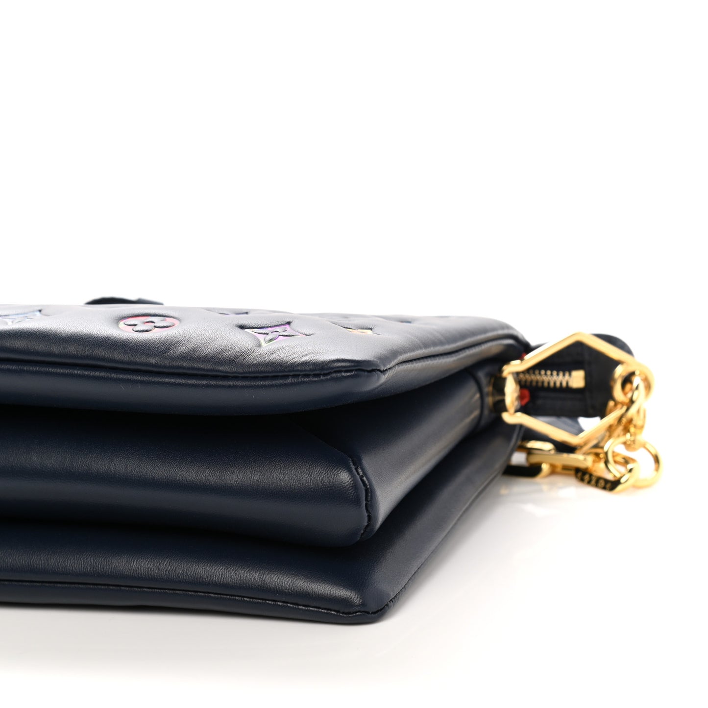 Lambskin Embossed Monogram LV Garden Coussin PM Navy