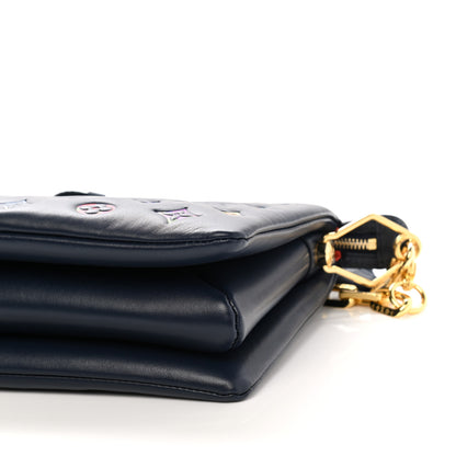 Louis Vuitton Lambskin Embossed Monogram LV Garden Coussin PM Navy 9 of 10