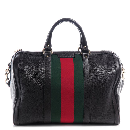 Gucci Web Leather Medium Boston Coffee Brown 1 of 10