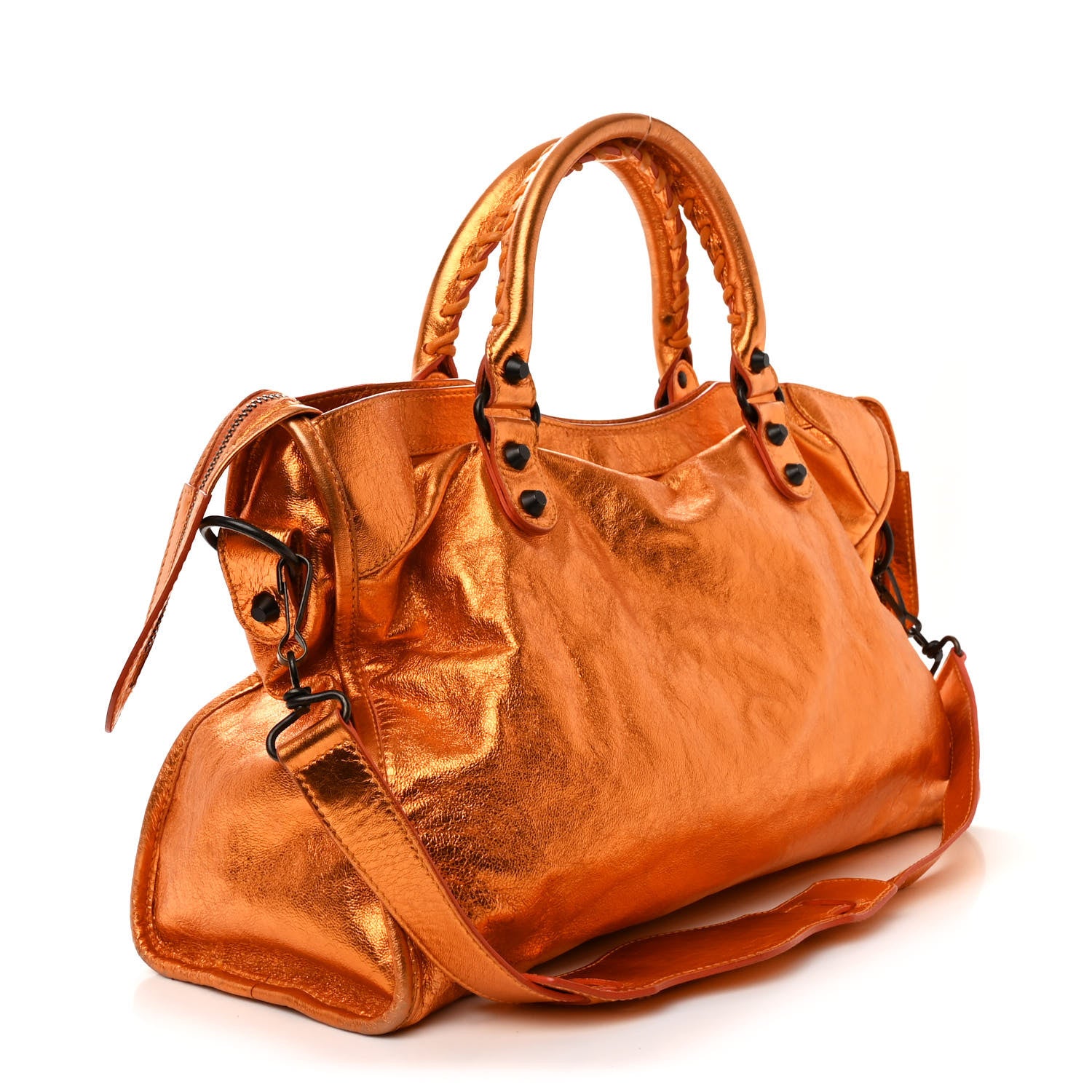 Balenciaga Metallic Agneau Classic Hardware City Orange 4 of 13