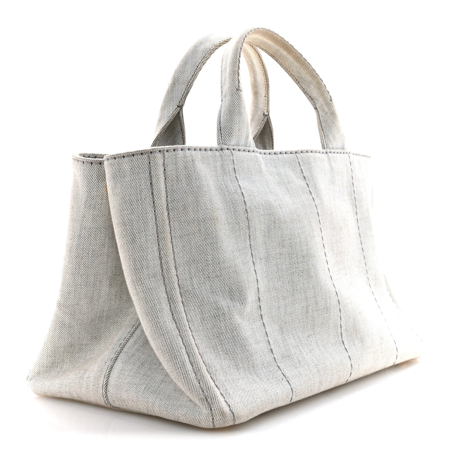 Denim Logo Tote White