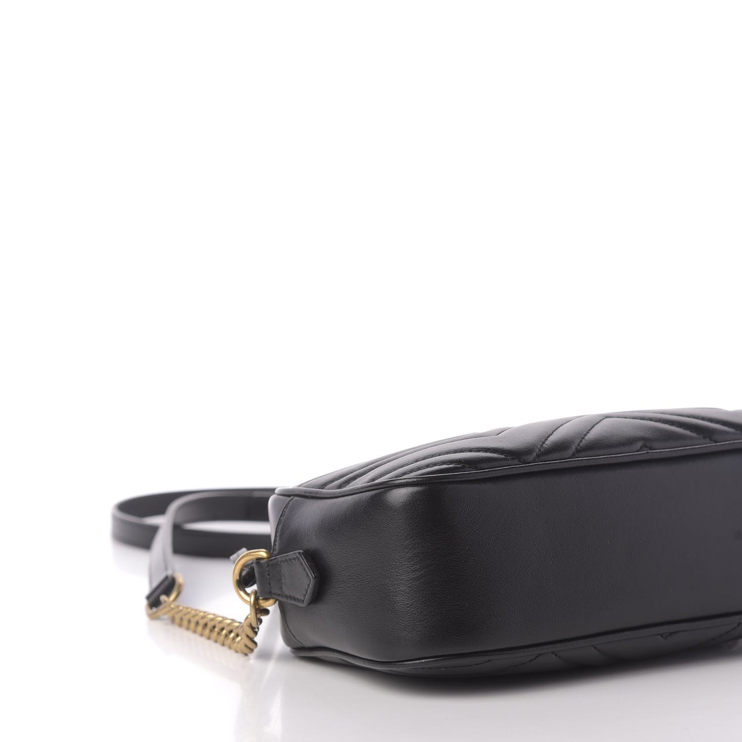 Calfskin Matelasse Small GG Marmont Chain Shoulder Bag Black