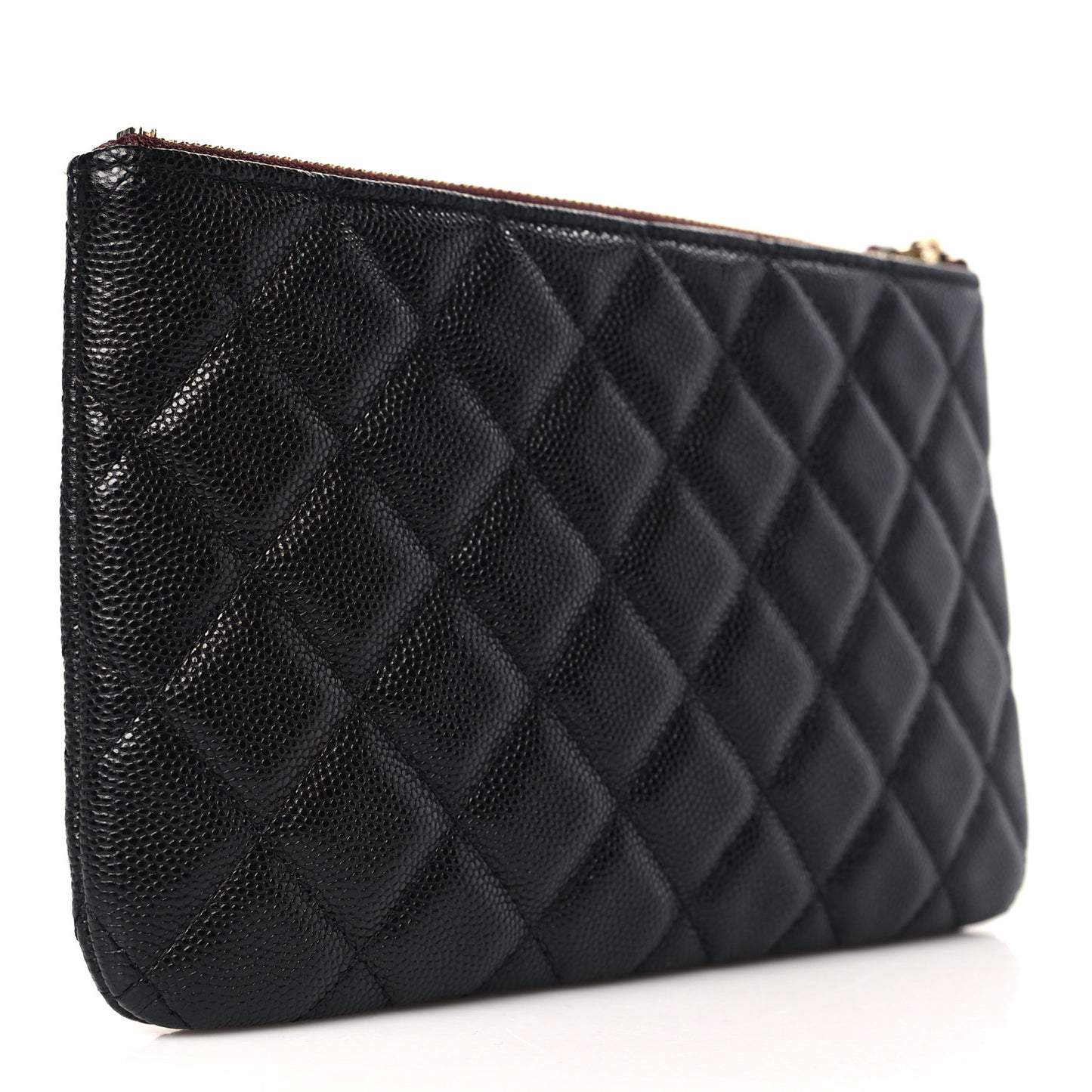 Caviar Quilted Cosmetic Case Black