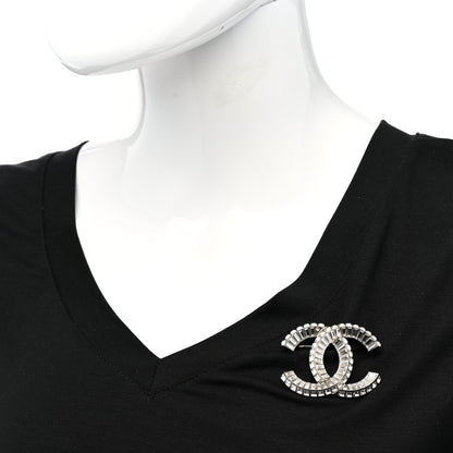 Chanel Baguette Crystal CC Brooch Silver 2 of 5