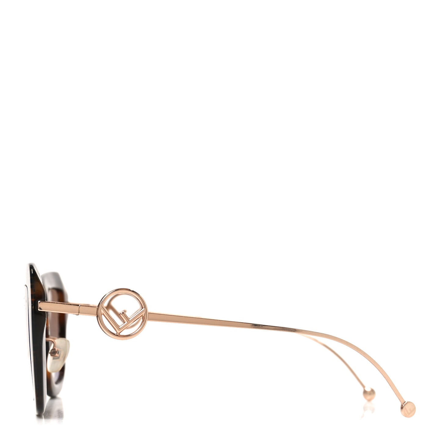 Acetate Metal F is Fendi FF Square Cat Eye Sunglasses FF 0408/S Havana