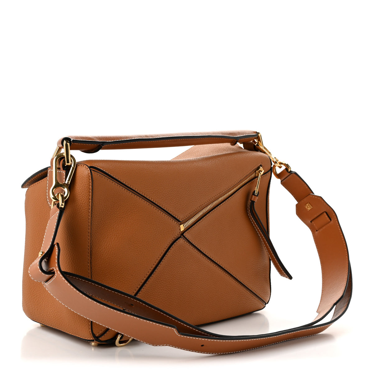 Calfskin Medium Puzzle Bag Light Caramel