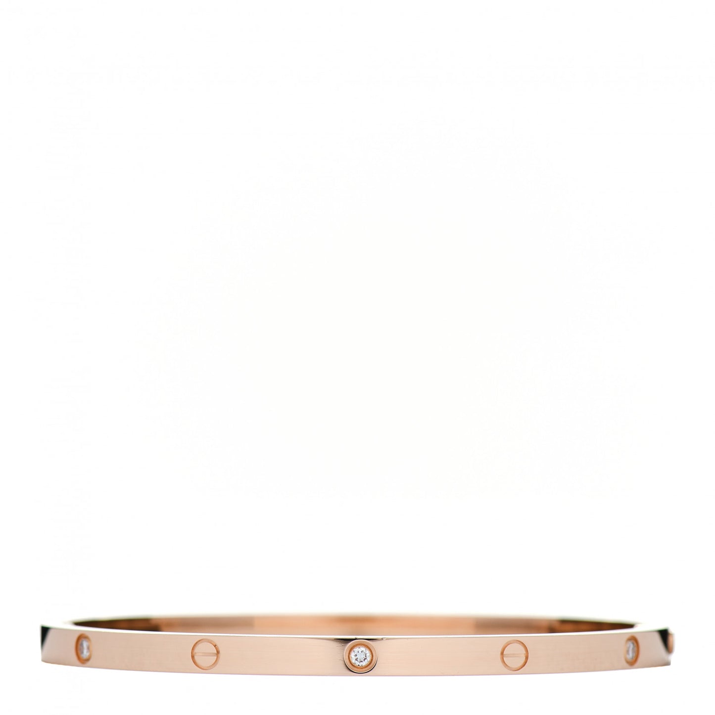18K Pink Gold 6 Diamond Small LOVE Bracelet 17