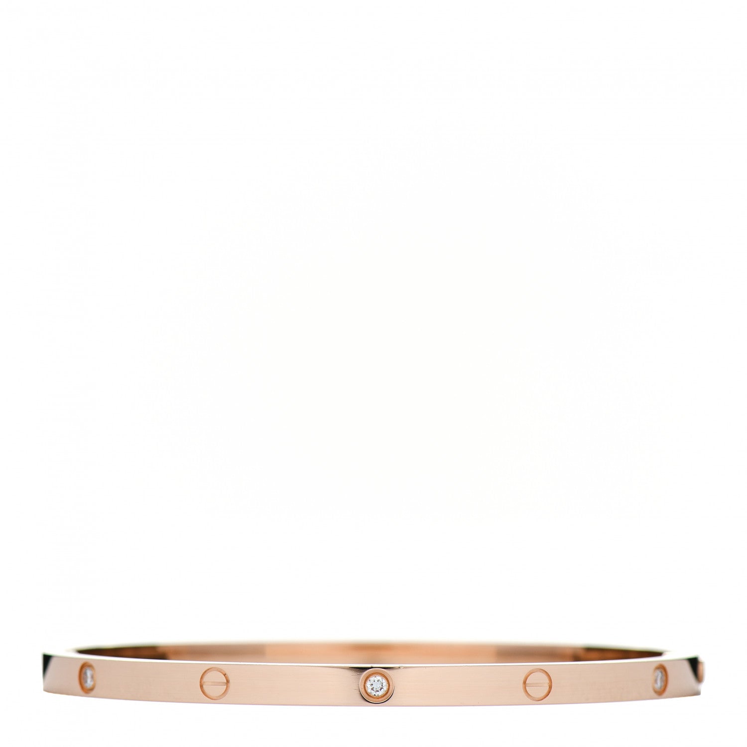 Cartier 18K Pink Gold 6 Diamond Small LOVE Bracelet 17 3 of 4