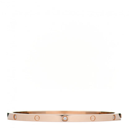 Cartier 18K Pink Gold 6 Diamond Small LOVE Bracelet 17 3 of 4