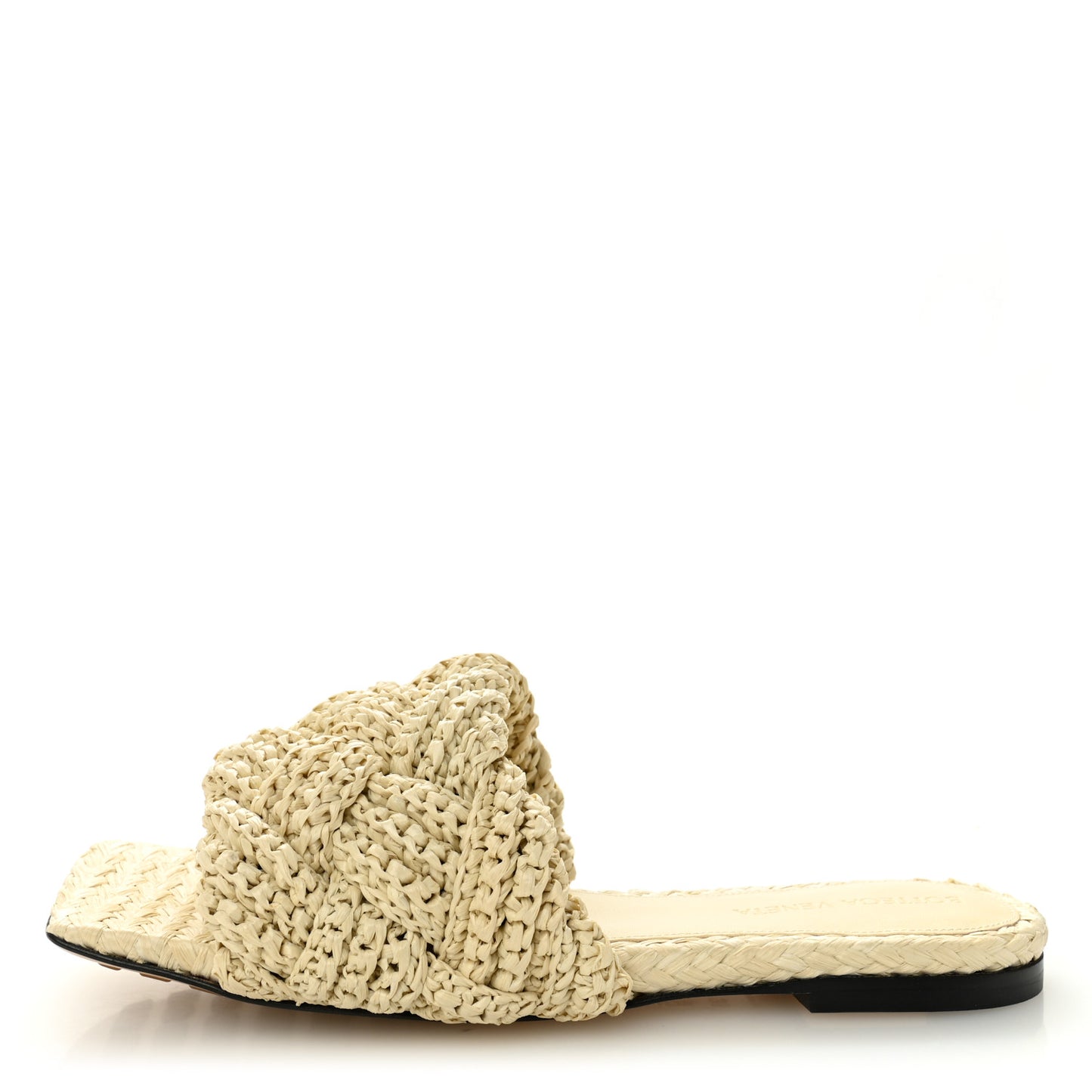 Raffia Intrecciato Lido Flat Sandals 36 Cane Sugar