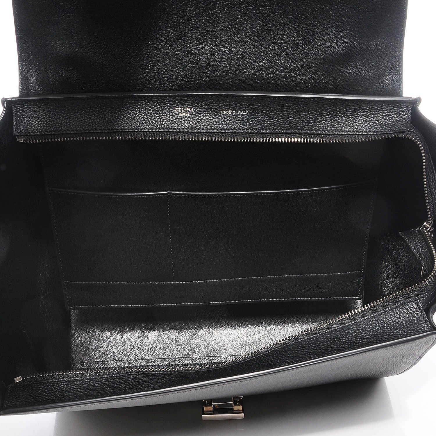 Celine Drummed Calfskin Suede Medium Trapeze Black 7 of 9
