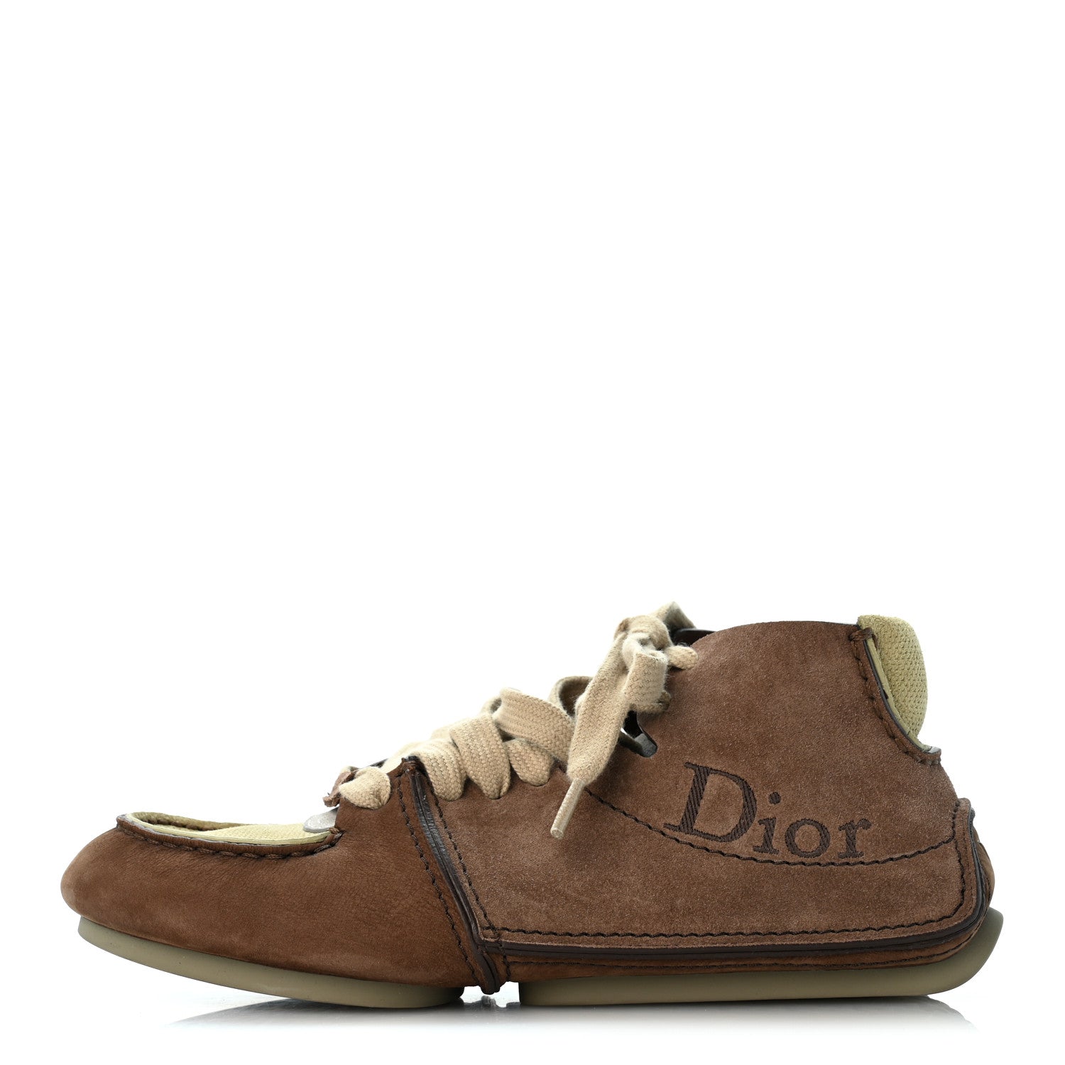 Christian Dior Nubuck Suede Calfskin Mens Roadie Lace Up Boots 42 Brown Beige 1 of 10