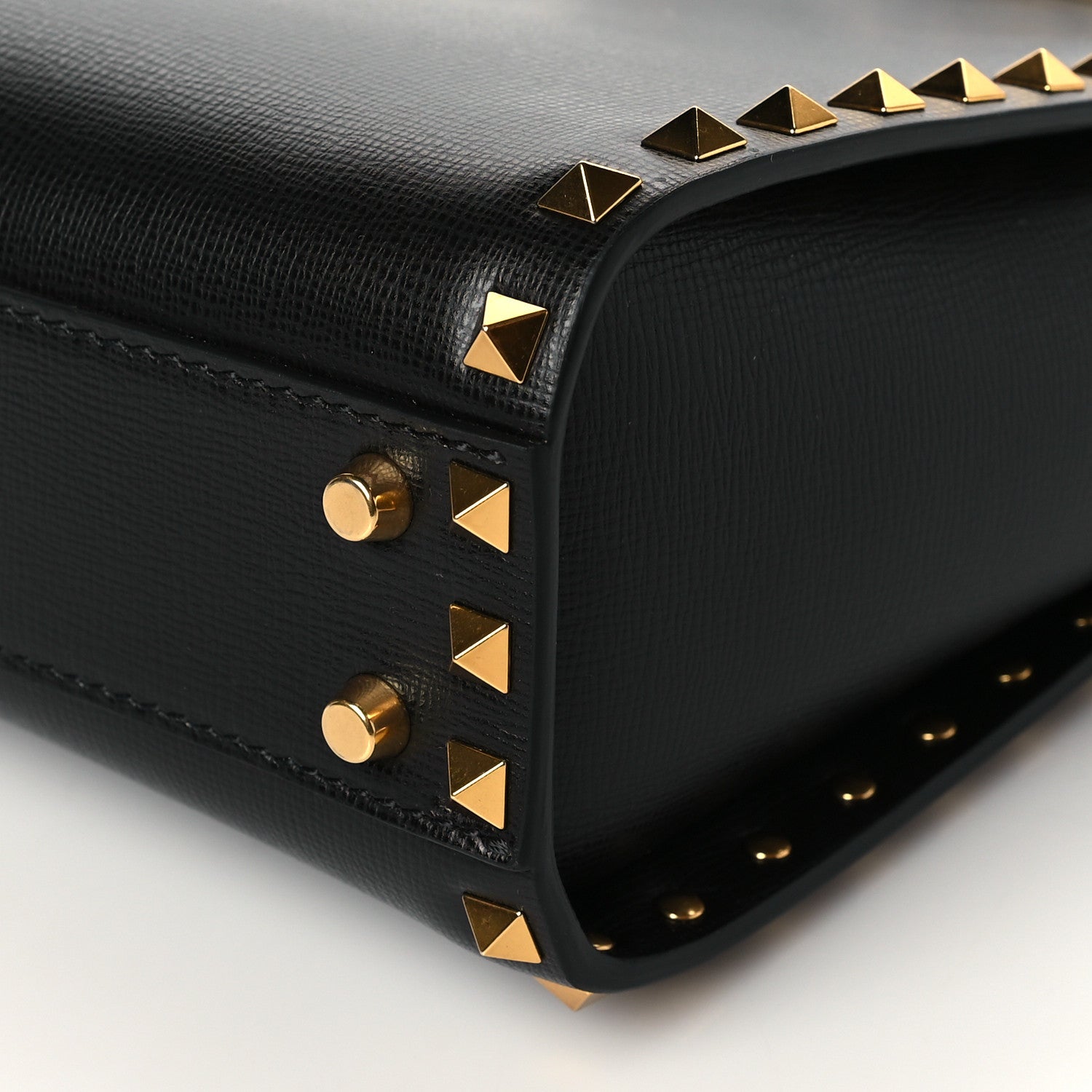 Valentino Garavani Grainy Calfskin Rockstud Alcove Tote Black 9 of 9