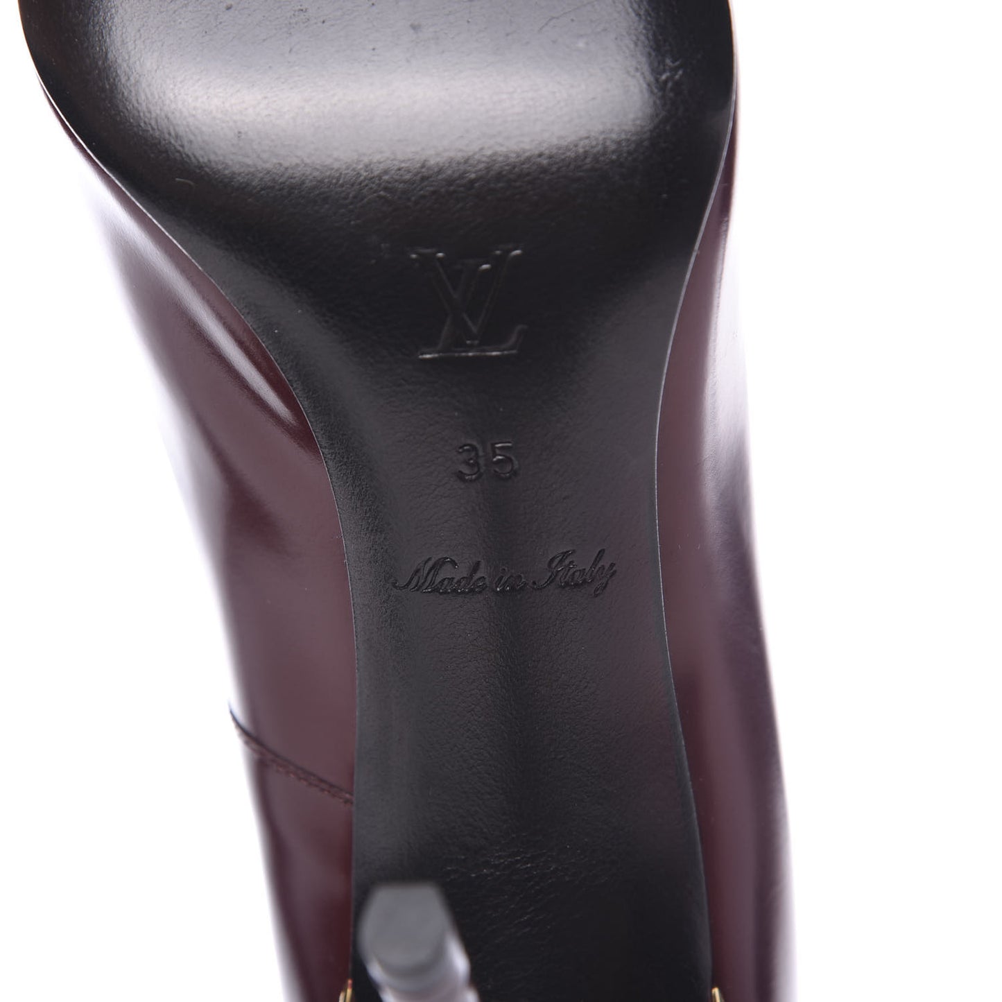 Glazed Calfskin Eyeline Pumps 35 Bordeaux
