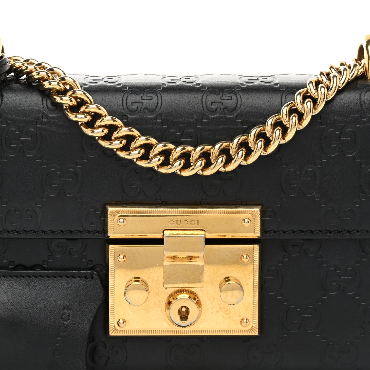 Gucci Guccissima Small Padlock Shoulder Bag Black 9 of 12