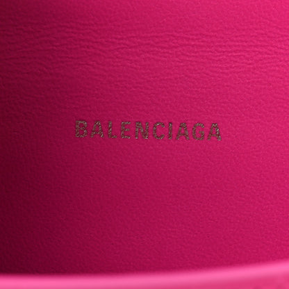 Balenciaga Shiny Calfskin Crocodile Embossed Hourglass Top Handle Bag XS Lipstick Pink 6 of 15