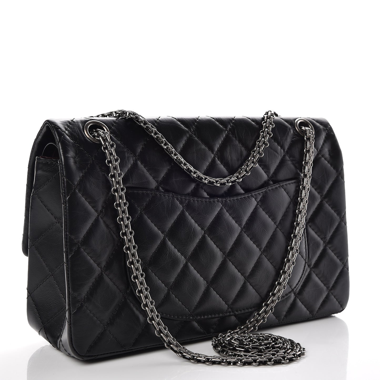 Aged Calfskin Quilted 2.55 Reissue 226 Flap Black