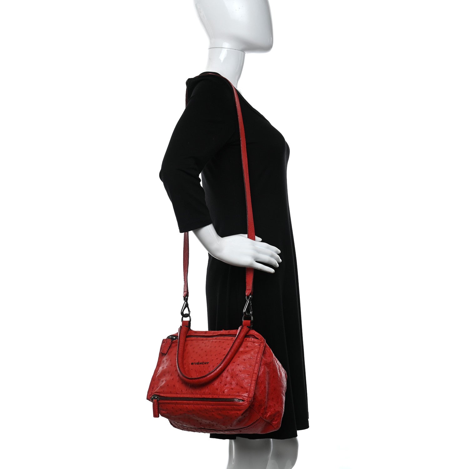 Givenchy Ostrich Small Pandora Red 3 of 9