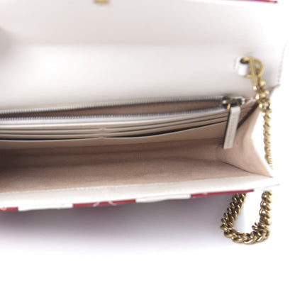 Gucci Calfskin Matelasse Trompe L'Oeil Print Mini GG Marmont Chain Wallet White 5 of 10