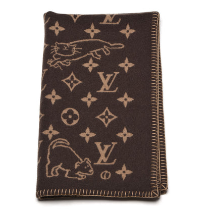 Louis Vuitton Wool Cashmere Catogram Small Blanket Brown 1 of 4