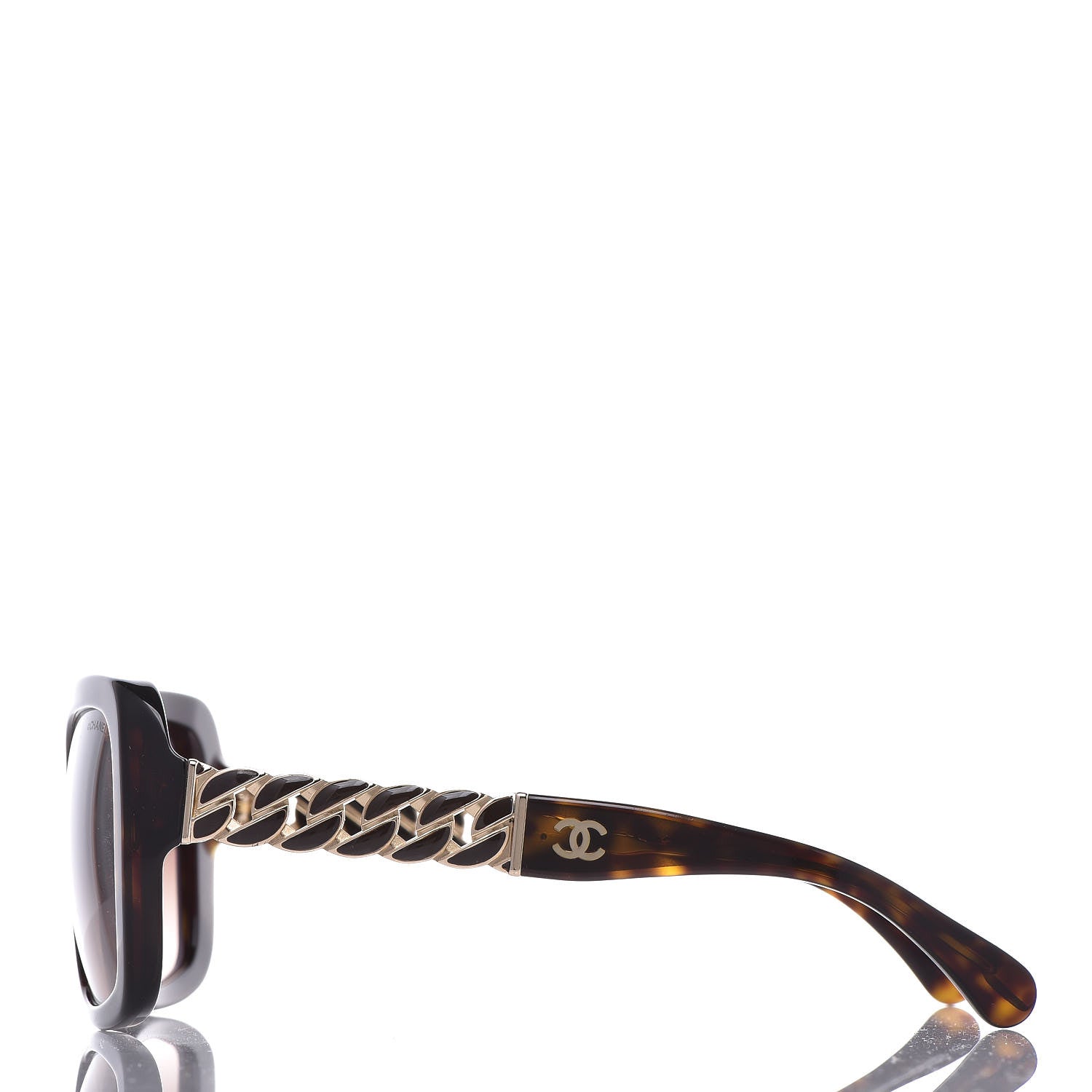 Chanel Acetate Metal Chain Square Sunglasses 5305 Brown 2 of 8