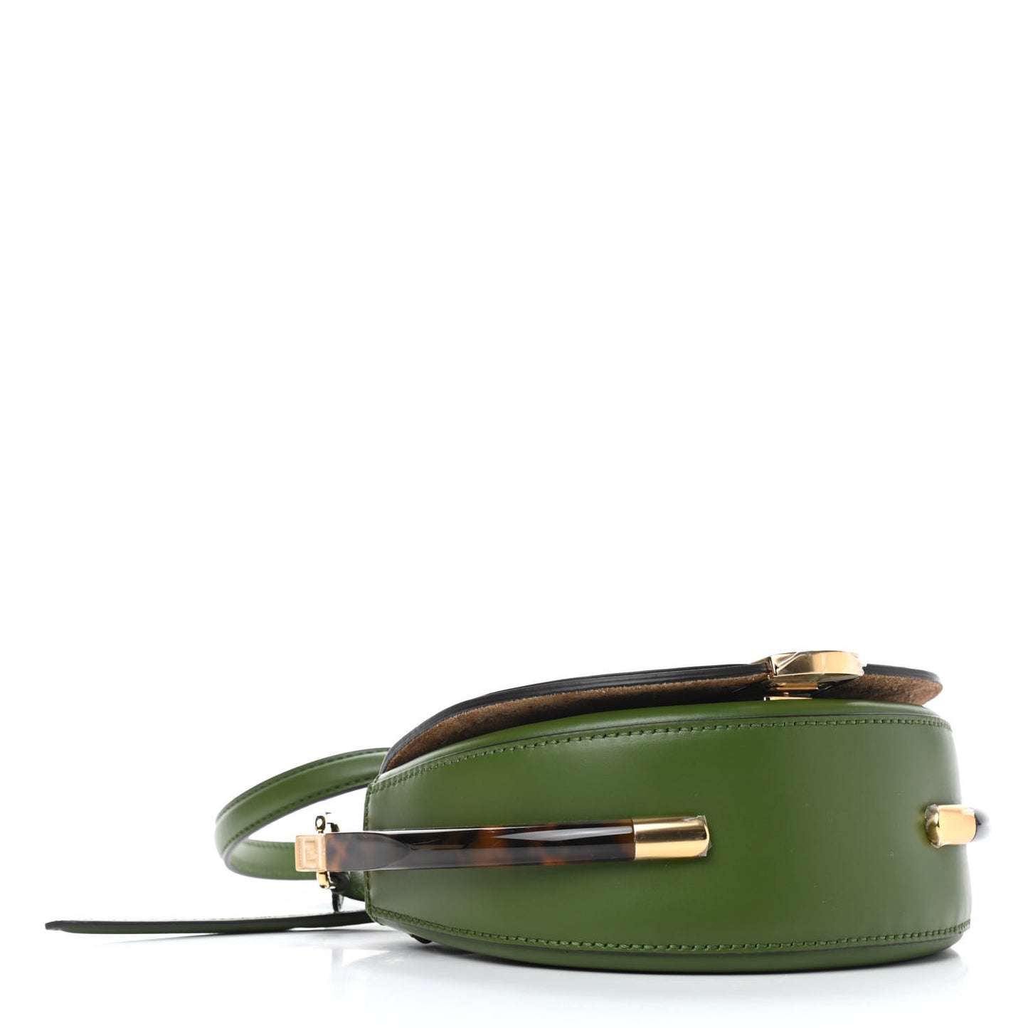 Vitello King Plexiglass Moonlight Shoulder Bag Avocado