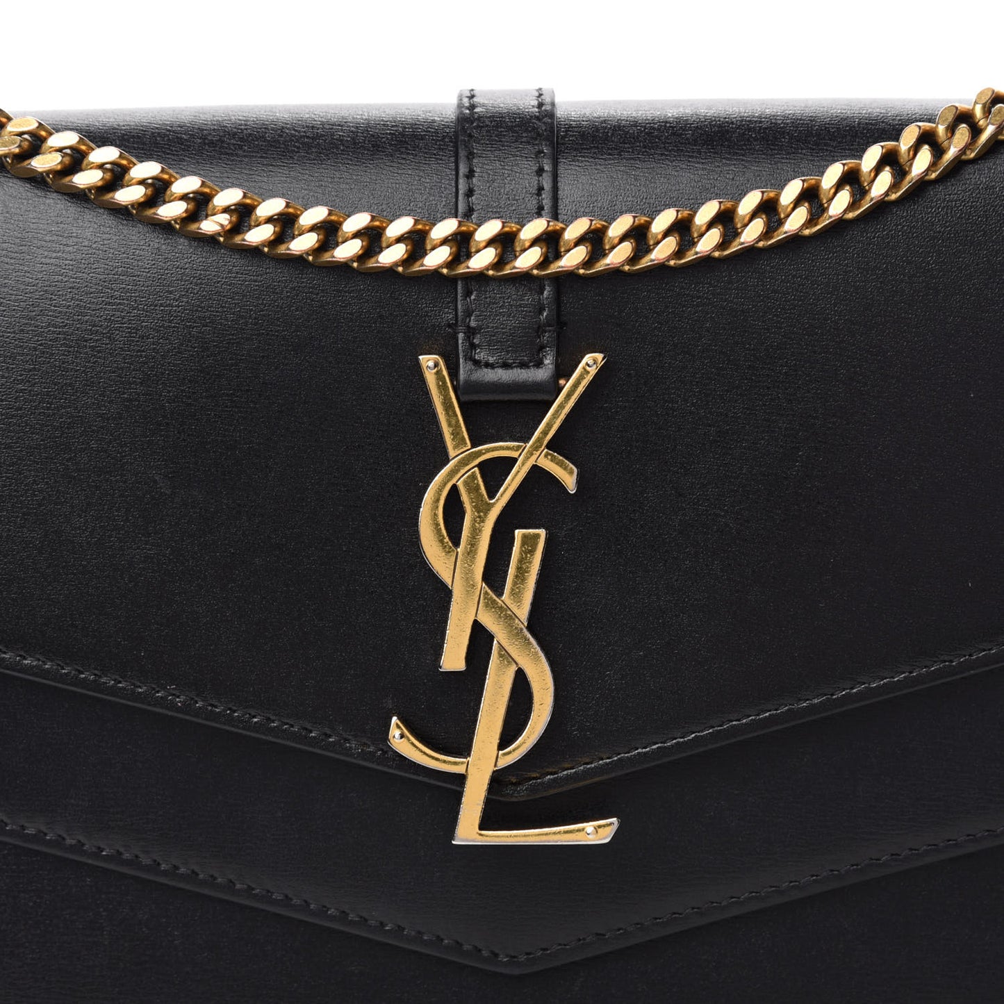 Smooth Calfskin Monogram Sulpice Chain Wallet Black