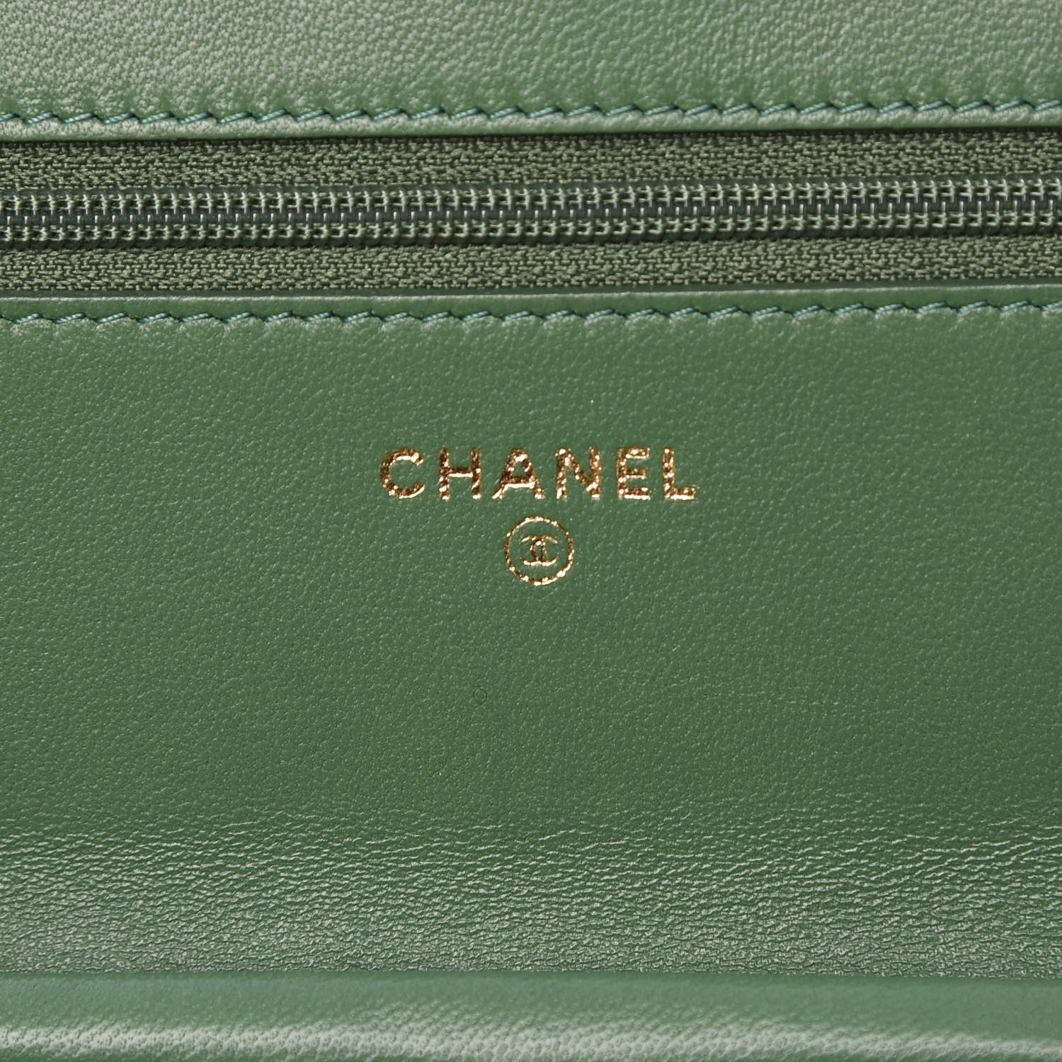 Chanel Python Wallet on Chain WOC Green 6 of 10