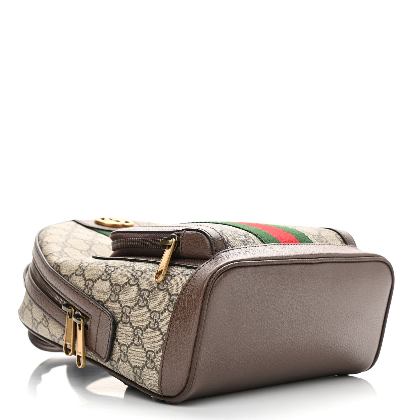GG Supreme Monogram Calfskin Web Small Ophidia Day Backpack Beige Ebony New Acero