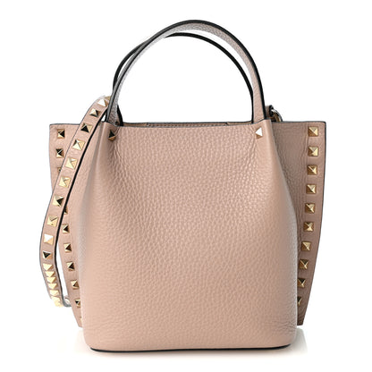 Valentino Garavani Pebbled Calfskin Small Rockstud Crossbody Tote Poudre 1 of 9