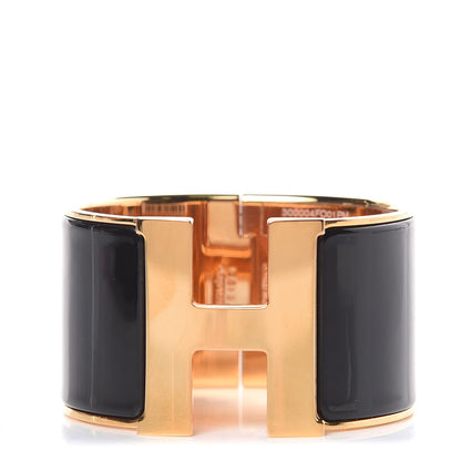 Hermes Enamel Extra Wide Clic Clac H Bracelet PM Black 1 of 5