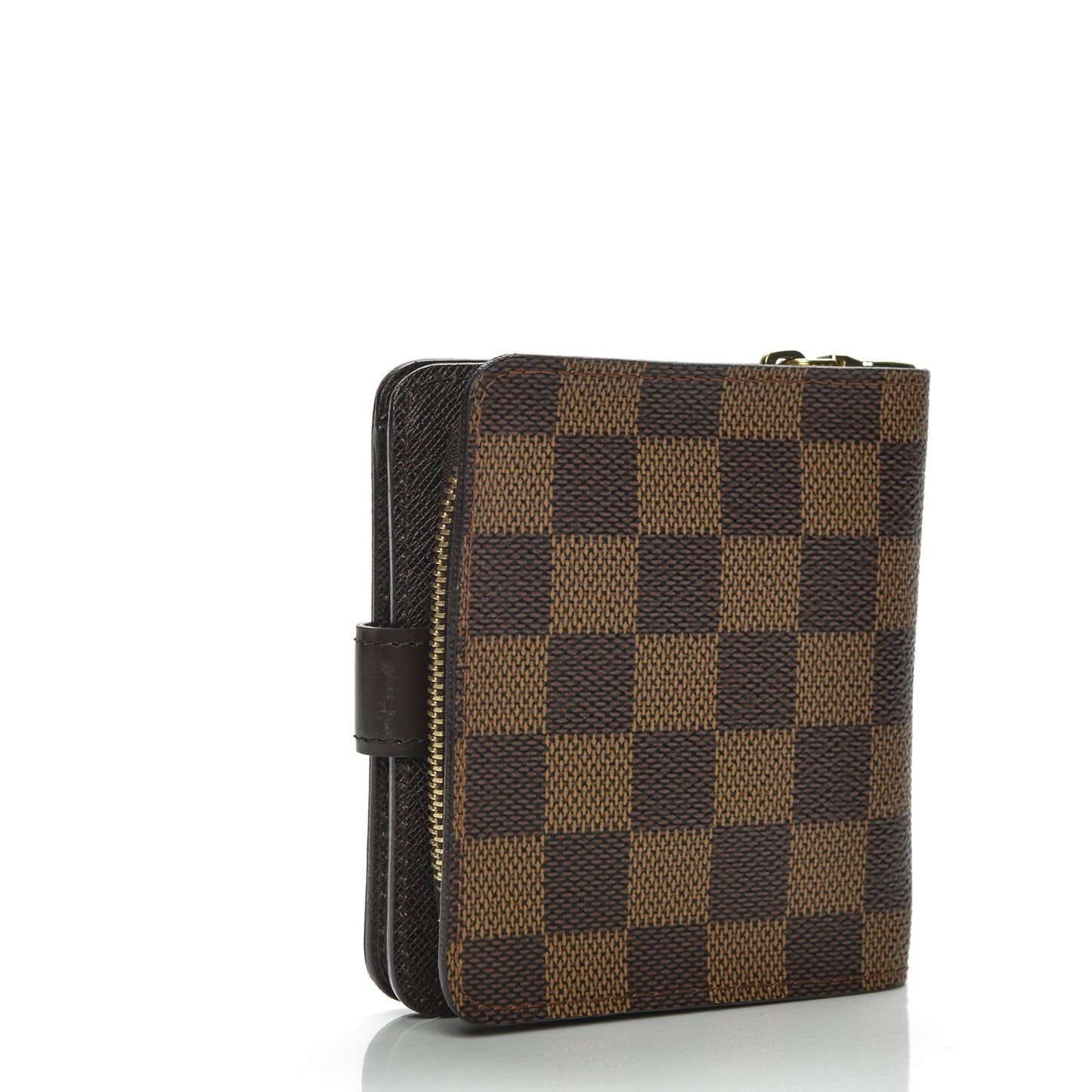 Damier Ebene Zippe Zipped Compact Wallet