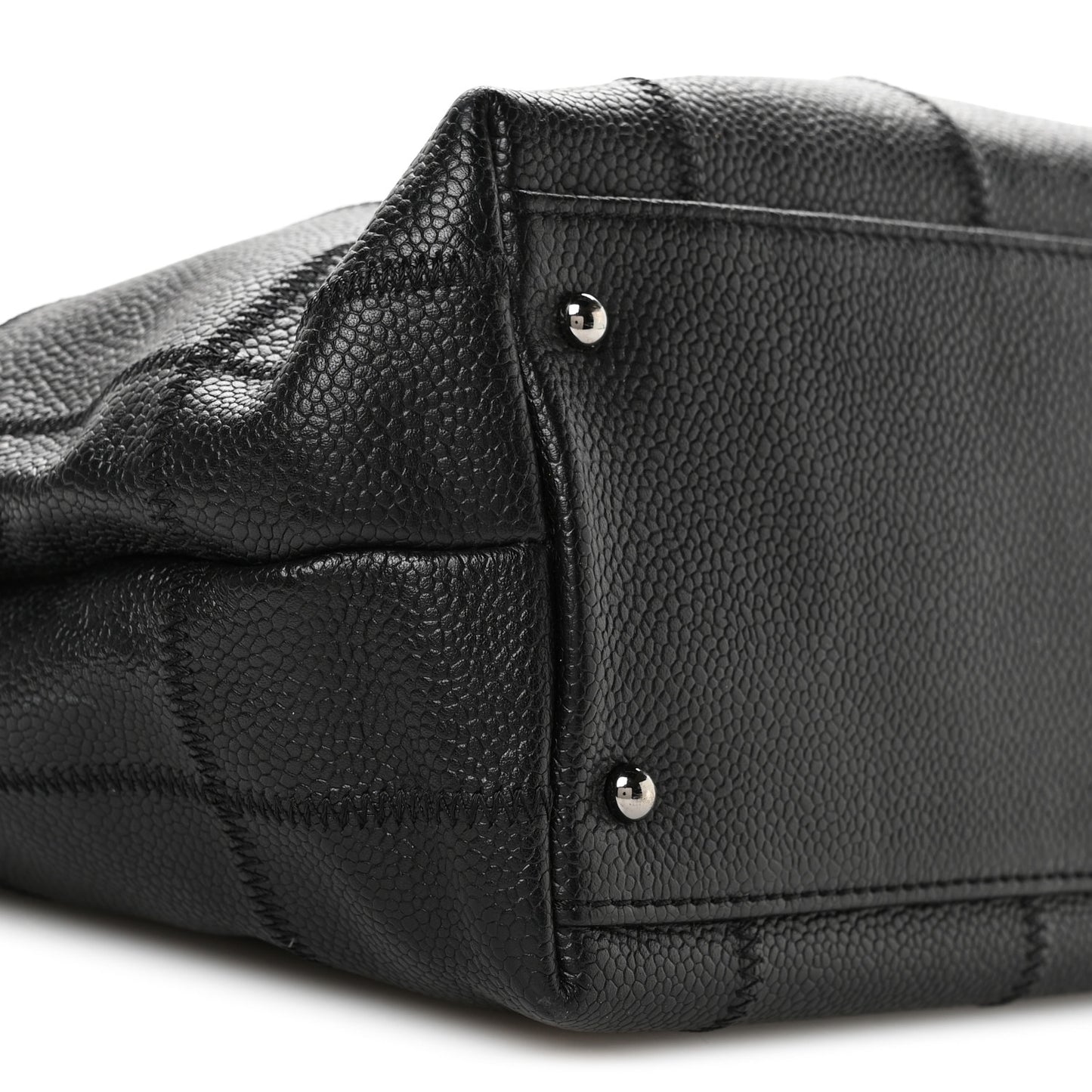 Caviar Quilted Chocolate Bar Tote Black