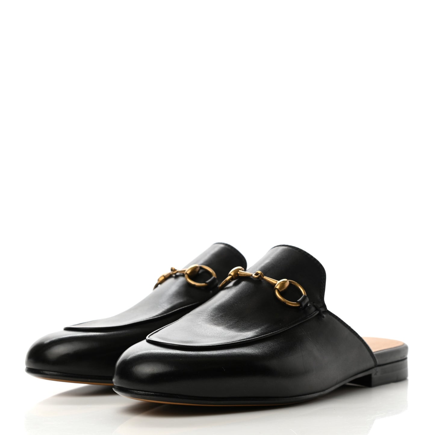 Calfskin Womens Princetown Slippers 36 Black