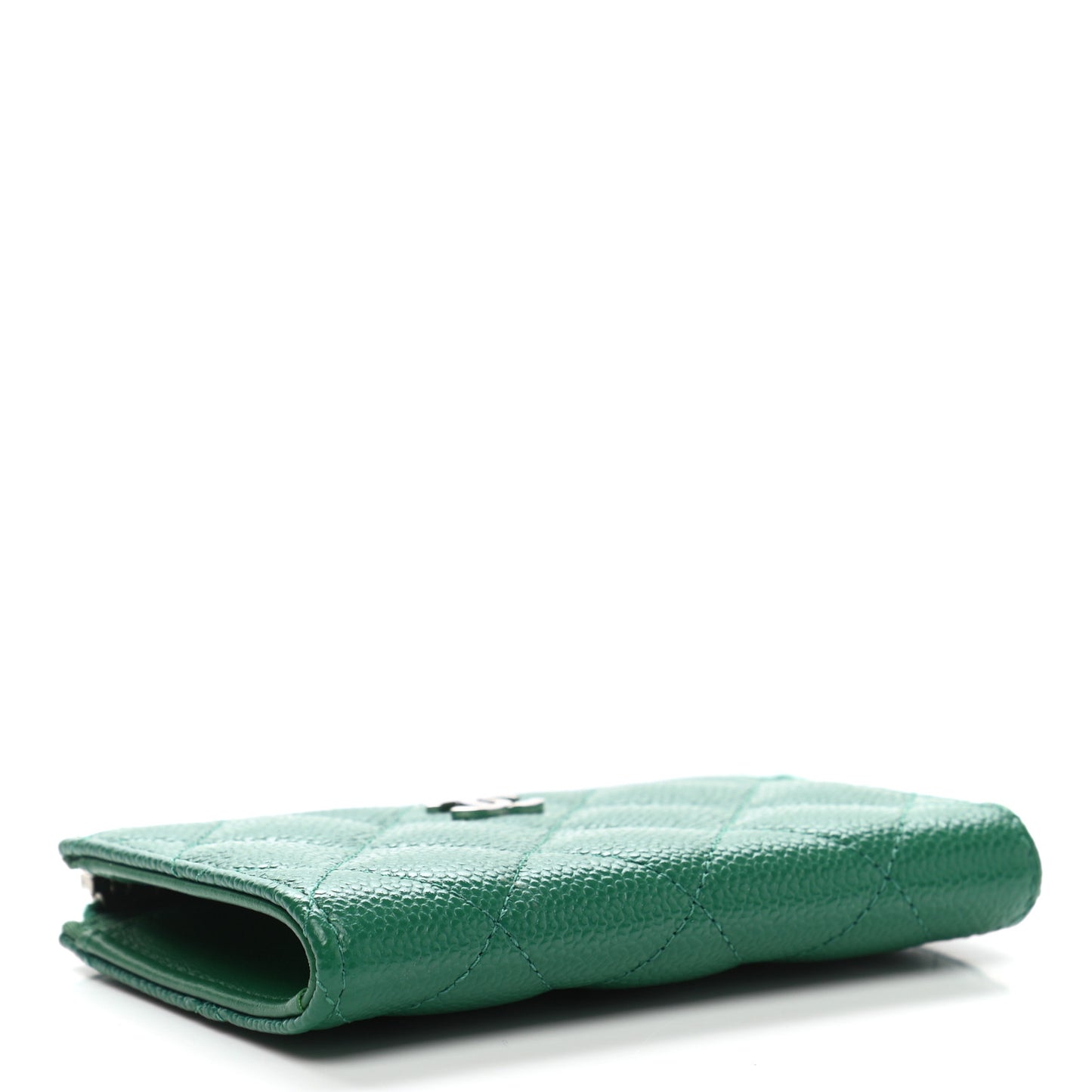 Caviar Quilted Zipped Key Holder Case Green