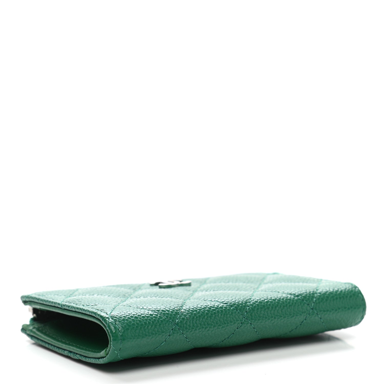 Chanel Caviar Quilted Zipped Key Holder Case Green 4 of 8