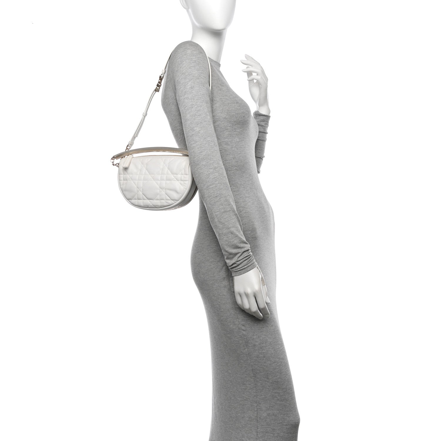 Christian Dior Lambskin Cannage Small Dior Vibe Hobo Bag Latte 2 of 15