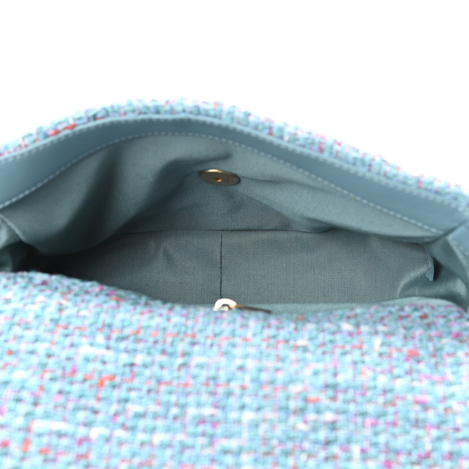 Chanel Tweed Quilted Medium Chanel 19 Flap Blue Multicolor 5 of 11