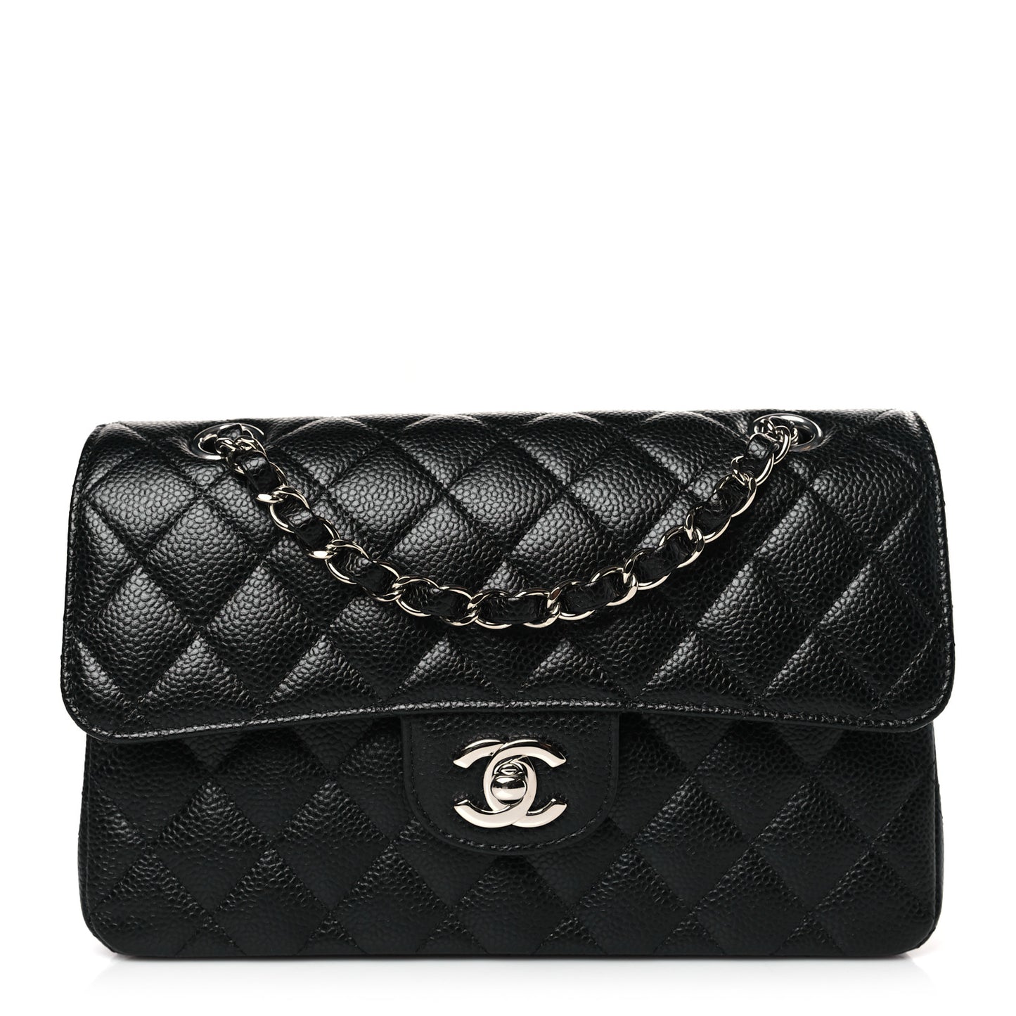 Caviar Quilted Small Double Flap Black