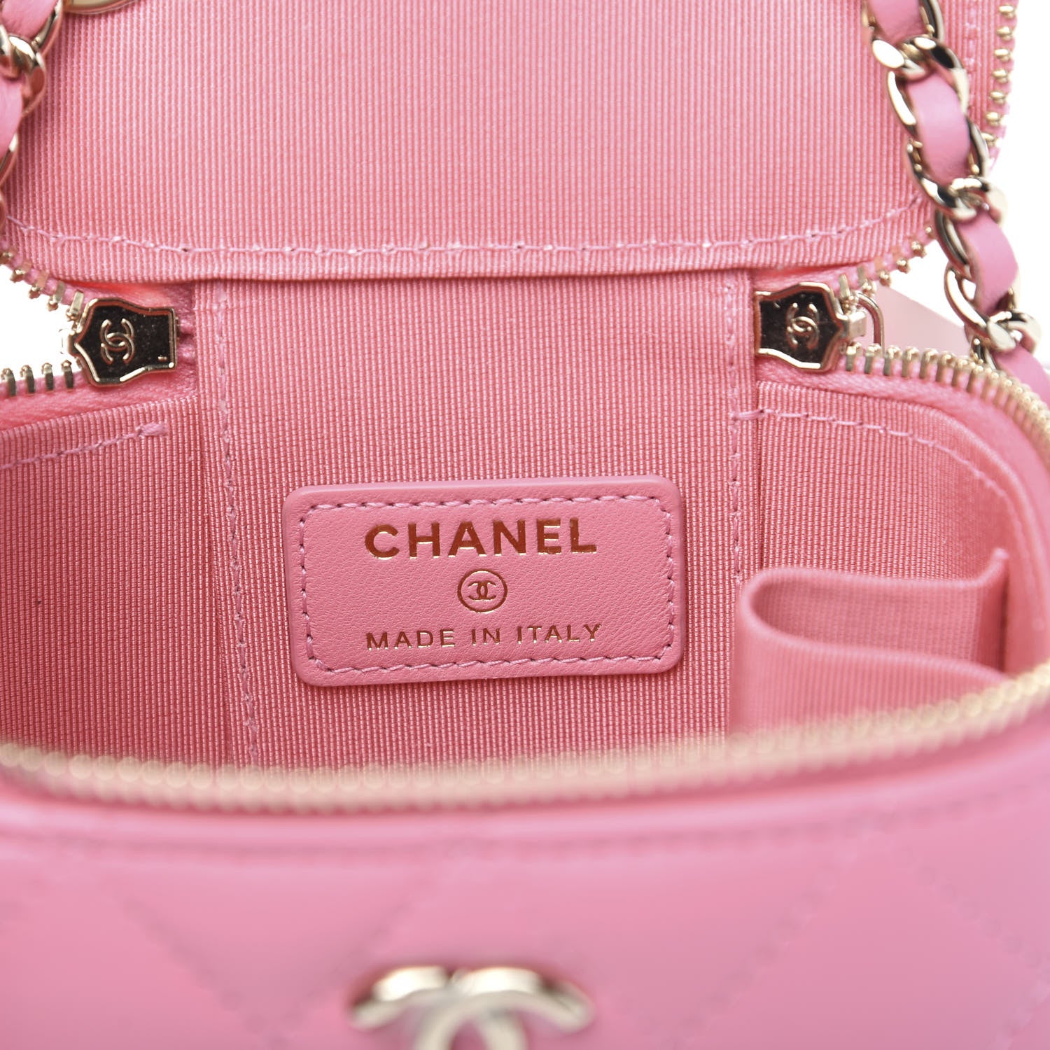 Chanel Lambskin Quilted Trendy Mini Vanity Case With Chain Pale Pink 5 of 13