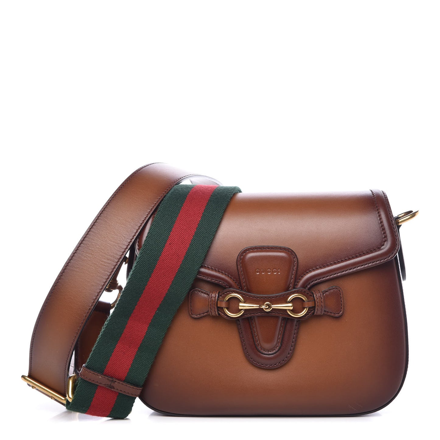 Calfskin Medium Lady Web Shoulder Bag Cuir