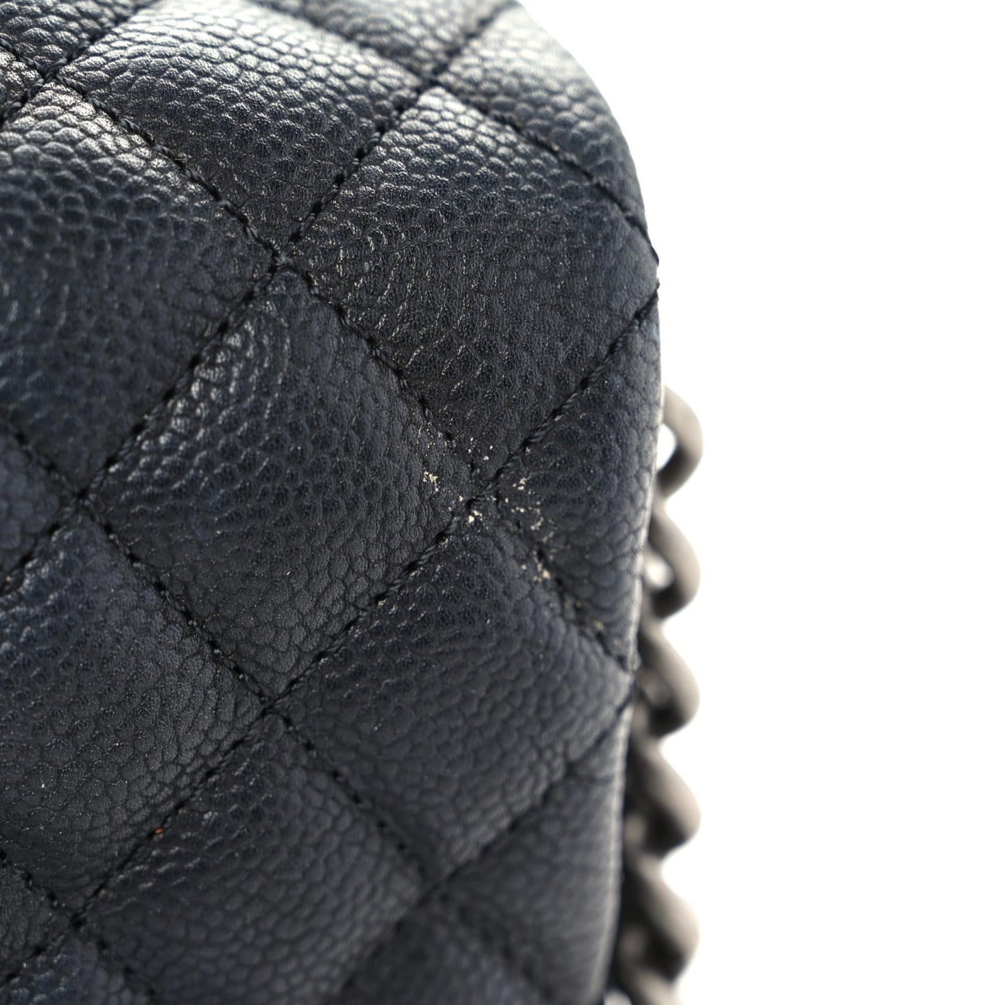 Caviar Quilted Medium Rock In Rome Single Flap Black